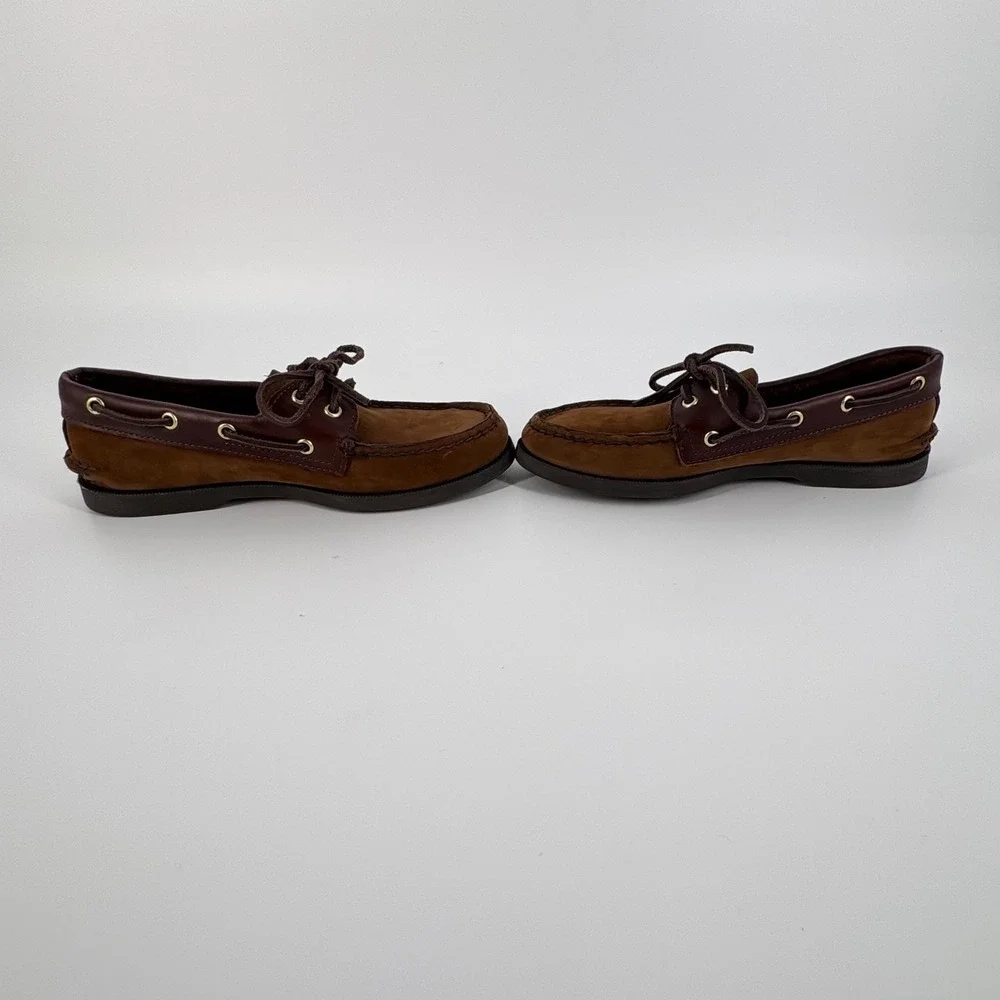 Sperry Top-Sider Boat Shoes Mens Brown Suede Leather Authentic Original Loafers